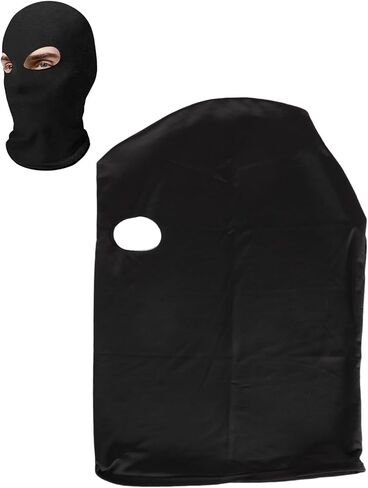 Double Hole Ultra Thin Headgear Mask, Unisex Mask, Suitable for Motorcycle Riding, Cycling, Skiing and Other Scenarios Black in Saudi Arabia