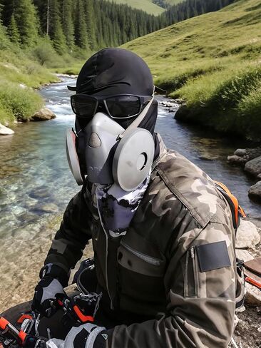 Double Hole Ultra Thin Headgear Mask, Unisex Mask, Suitable for Motorcycle Riding, Cycling, Skiing and Other Scenarios Black in Saudi Arabia