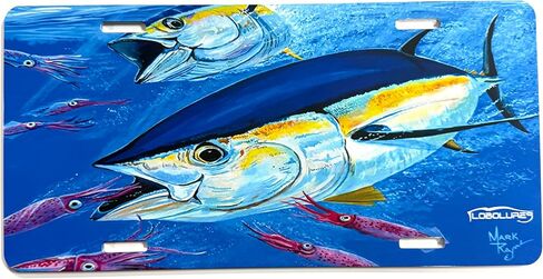 علامة لوحة الترخيص الأمامية لصيد الأسماك الرياضية الكبيرة | صنع في الولايات المتحدة الأمريكية (مارك راي بلو مارلن) in Kuwait