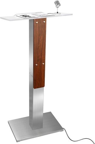 حامل منصة من الفولاذ المقاوم للصدأ مع سطح قراءة أكريليك ومدخل كابل مخفي، حامل منصة احترافي حديث مع زخرفة خشبية للكنيسة، حامل منصة للكنيسة والمؤتمرات والخطاب والزفاف in Kuwait