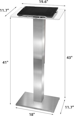 حامل منصة من الفولاذ المقاوم للصدأ مع سطح قراءة أكريليك ومدخل كابل مخفي، حامل منصة احترافي حديث مع زخرفة خشبية للكنيسة، حامل منصة للكنيسة والمؤتمرات والخطاب والزفاف in Kuwait