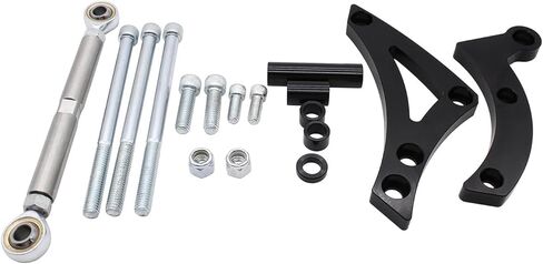 دعامة مولد كتلة صغيرة من الألومنيوم الخام باللون الأسود متوافقة مع محركات V-Belt Mopar Chrysler SB Dodge 318 340 360 in Saudi Arabia