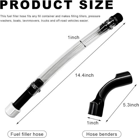 Racing Fuel Jug Hose with Bender, 14" Transparent Gas Can Fuel Filler Hose 3044 Replacement Kit, Quick Fill Spout Flexible Racing Fuels Jug Hoses Bender for 5 Gallon Gas Tank in Saudi Arabia