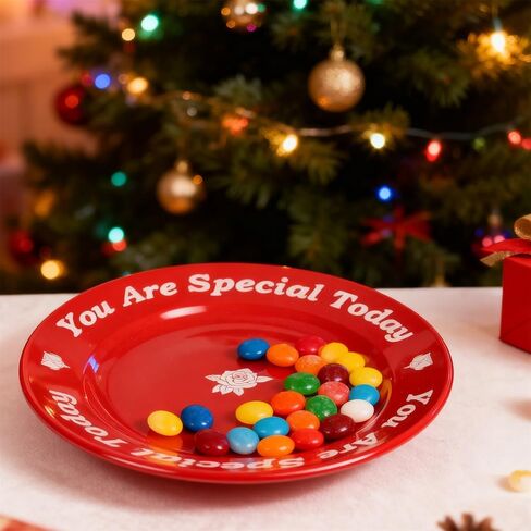 طبق أحمر من You Are Special Today - أطباق احتفالية من السيراميك مقاس 10.6 بوصة لأعياد الميلاد واحتفالات الذكرى السنوية وحفلات الزفاف والتخرج وحفلات استقبال الأطفال والمعالم الهامة وما إلى ذلك. (1) in Kuwait
