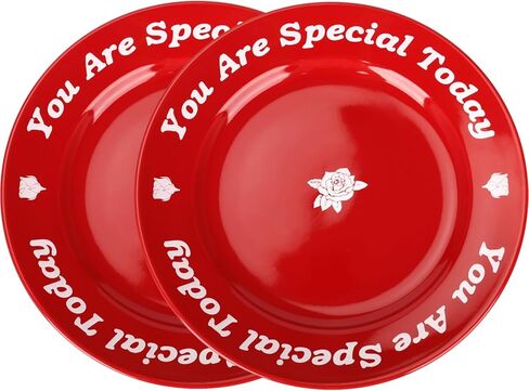 طبق أحمر من You Are Special Today - أطباق احتفالية من السيراميك مقاس 10.6 بوصة لأعياد الميلاد واحتفالات الذكرى السنوية وحفلات الزفاف والتخرج وحفلات استقبال الأطفال والمعالم الهامة وما إلى ذلك. (1) in Kuwait