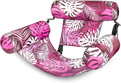 Sloosh Pool Float Hammock Chairs,Tropical Pattern Adult Water Floating, Inflatable Lounge Chair for Pool Party Summer Fun in Kuwait