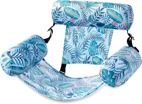 Sloosh Pool Float Hammock Chairs,Tropical Pattern Adult Water Floating, Inflatable Lounge Chair for Pool Party Summer Fun in Saudi Arabia