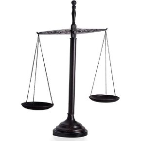 Bey-Berk Find Your Balance Bronzed Finished Scales of Justice on Wood Base, 21.5" H in Kuwait