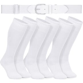 3 أزواج من جوارب البيسبول وحزام كومبو للشباب الأولاد جوارب كرة القدم اللينة وأحزمة البيسبول المرنة للأولاد والبنات in Kuwait