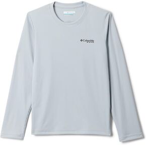 Columbia Youth Boys PFG Terminal Tackle Fish Flag Long Sleeve Shirt, Cool Grey Graphic, Large in Saudi Arabia