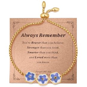 Forget-Me-Not Friendship Bracelets | Friendship Jewelry Gifts for Women Bestie | Galentines Valentines Birthday Mothers Day Christmas Graduation Gift in Kuwait