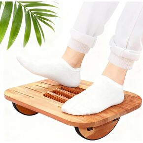 مسند للقدمين تحت المكتب في العمل، مقعد خشبي مريح للقدمين مع مدلك دوار لتعزيز الدورة الدموية والراحة - تخفيف الألم للعمل في المنزل والمكتب in Kuwait