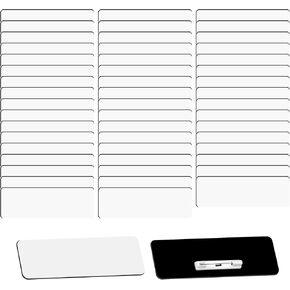 50 عبوة من بطاقات الأسماء الفارغة مع دبابيس - بطاقات أسماء بلاستيكية مقاس 3 × 1 لزي البيع بالتجزئة ومعرف الموظف - مناسبة لطابعات الليزر للمطاعم والمكاتب (أبيض، 50 عبوة) in Kuwait