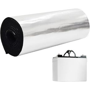 طقم عزل بطارية السيارة مقاس 40 بوصة × 7 بوصة - بطانية تغليف البطارية، بطانية درع حراري للحرارة لحماية درجة الحرارة القصوى من الطقس البارد والساخن للمركبة والشاحنة وبطاريات RV، قطعة واحدة in Kuwait