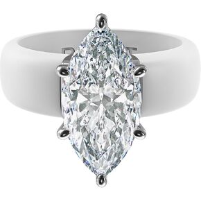 Rinfit Silicone Ring with Stone - Marquise Cut Cubic Zirconia Solitaire Engagement Ring for Women - Rubber Wedding Bands - Patent Pending in Saudi Arabia