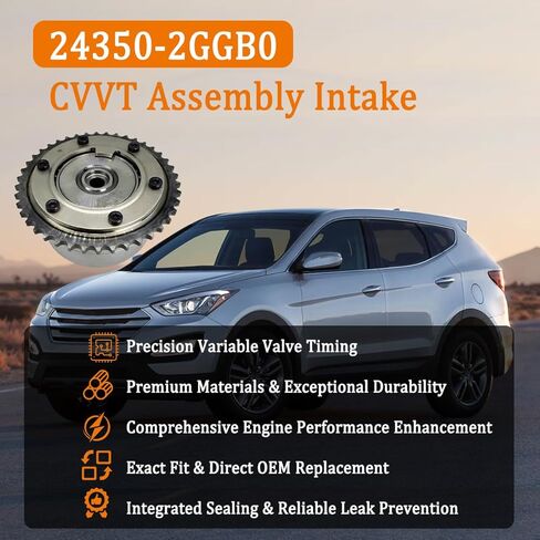 24350-2GGB0 مدخل تجميع CVVT متوافق مع Hyundai G70 2.0L 19-22، Santa Fe 2.0L & 2.4L 19-20، Santa Fe Sport، Tucson، Sonata وKia Sorento، Stinger، 243502GGB0 in Kuwait