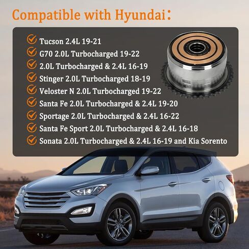 24350-2GGB0 مدخل تجميع CVVT متوافق مع Hyundai G70 2.0L 19-22، Santa Fe 2.0L & 2.4L 19-20، Santa Fe Sport، Tucson، Sonata وKia Sorento، Stinger، 243502GGB0 in Kuwait