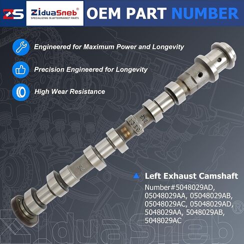 5048029AD Left Side Exhaust Camshaft Fit For Dodge Durango Jeep Wrangler Grand Cherokee Ram ProMaster 1500 Chrysler Pacifica Voyager 3.6L V6 2016-2024 5048029AA 5048029AB 5048029AC in Saudi Arabia
