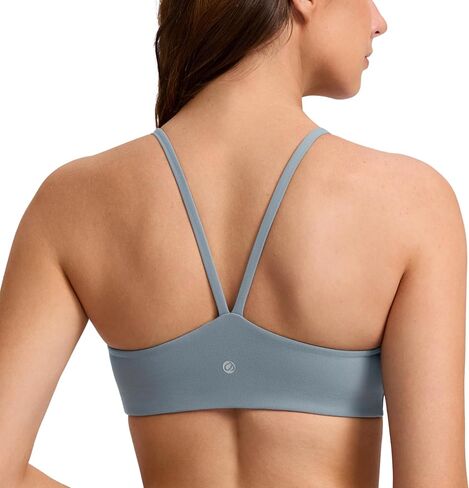 حمالات صدر رياضية ببطانة مزدوجة وظهر على شكل حرف V من CRZ YOGA Butterlift للنساء - رقبة واسعة وحزام سباغيتي لاسلكي لليوجا غير مبطن in Kuwait