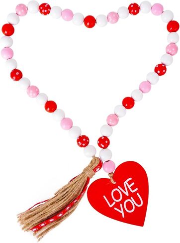 Easter Wooden Beads Garland - Pastel Egg Bead Garland with Tassel & Bunny Charm, Easter Decor for Home Party, Spring Mantel, Rustic Wooden Farmhouse Easter Décor in Saudi Arabia
