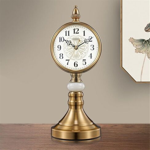 Sitting Room Clock Table Pendulum Metal Plated Copper Bedside Silent in Saudi Arabia