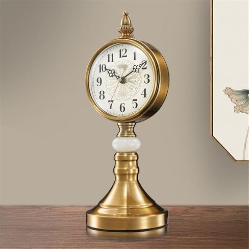 Sitting Room Clock Table Pendulum Metal Plated Copper Bedside Silent in Saudi Arabia