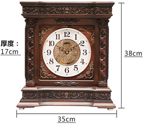Household Solid Wood Newspaper Time Chinese Desktop Clock Retro Silent in Saudi Arabia
