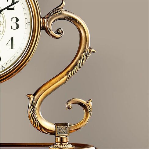 Metal Living Room Seat Clock Quartz Ornaments Chinese Desktop with Pendulum Bell in Saudi Arabia