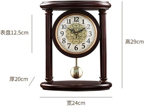 Retro Chinese Solid Wood Sitting Clock Family Living Room Table Pendulum Type Ornaments in Saudi Arabia