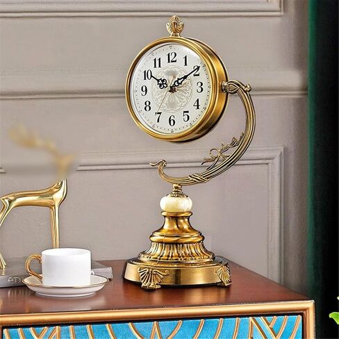 Sitting Room Seat Clock Plated Copper Pendulum Desk Table in Saudi Arabia