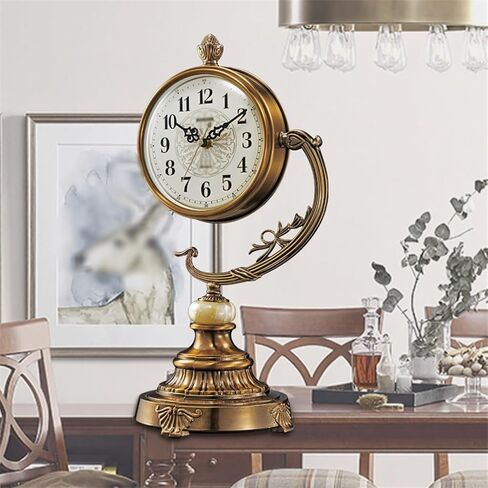 Sitting Room Seat Clock Plated Copper Pendulum Desk Table in Saudi Arabia