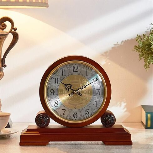 Solid Wood Seat Clock Living Room Family Hour Desktop Chinese Retro Table in Saudi Arabia