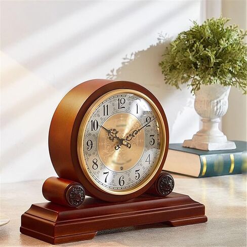 Solid Wood Seat Clock Living Room Family Hour Desktop Chinese Retro Table in Saudi Arabia