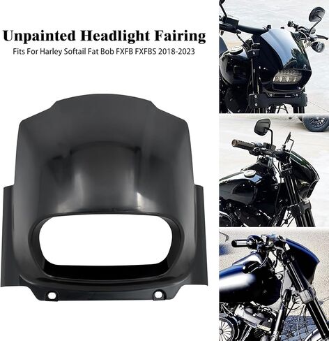 مصباح أمامي للدراجة النارية مناسب لدراجة Harley Softail Fat Bob FXFB 2018-2022، غطاء أمامي للمصابيح الأمامية مناسب لـ Softail Fat Bob FXFB FXFBS M8 2018-2024 أسود in Kuwait