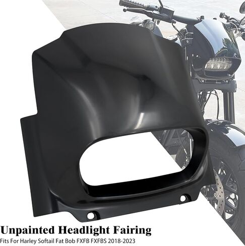 مصباح أمامي للدراجة النارية مناسب لدراجة Harley Softail Fat Bob FXFB 2018-2022، غطاء أمامي للمصابيح الأمامية مناسب لـ Softail Fat Bob FXFB FXFBS M8 2018-2024 أسود in Kuwait
