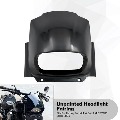 مصباح أمامي للدراجة النارية مناسب لدراجة Harley Softail Fat Bob FXFB 2018-2022، غطاء أمامي للمصابيح الأمامية مناسب لـ Softail Fat Bob FXFB FXFBS M8 2018-2024 أسود in Kuwait