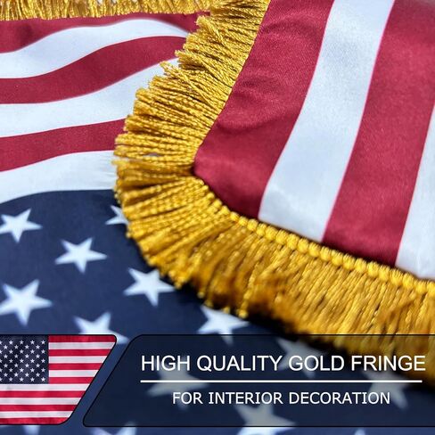 AZCOVER American Desk Flag Set with Fringe 7.8x11.8 Inch, Small USA Flags with Fringe Desktop Flag for Office, Double Sided Table Banner with Adjustable Metal Stand Base in Saudi Arabia