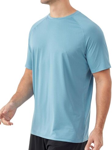 Men's Swim Shirts UPF 50+ Sun Protection SPF UV Quick Dry Short Sleeve T-Shirts for Water Beach Rash Guard in Saudi Arabia