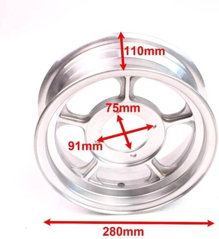 Wheel Rim 3.50-10 Inch Silver Aluminum Compatible With Monkey Z50 Scooter Bike ATV Go Kart in Kuwait