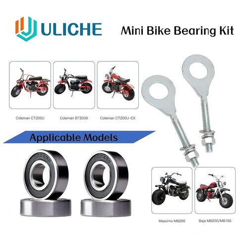 مجموعة محمل عجلة الدراجة الأمامية الخلفية الصغيرة لكولمان Minibike CT200U CT200U-EX BT200X Baja Warrior MB200 MB165 Massimo Predator 212cc 196cc 6.5hp Powersports Parts 6202RS محامل سلسلة الموتر in Kuwait