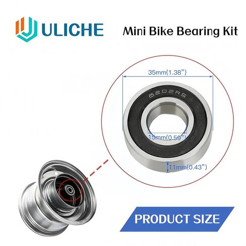 مجموعة محمل عجلة الدراجة الأمامية الخلفية الصغيرة لكولمان Minibike CT200U CT200U-EX BT200X Baja Warrior MB200 MB165 Massimo Predator 212cc 196cc 6.5hp Powersports Parts 6202RS محامل سلسلة الموتر in Kuwait