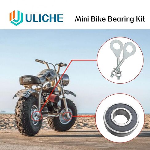 مجموعة محمل عجلة الدراجة الأمامية الخلفية الصغيرة لكولمان Minibike CT200U CT200U-EX BT200X Baja Warrior MB200 MB165 Massimo Predator 212cc 196cc 6.5hp Powersports Parts 6202RS محامل سلسلة الموتر in Kuwait