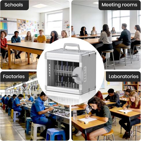 Glosen Cellphone Lock Box with Key for School Classroom Office Exam (Silver,24-Slots Aluminum Alloy Phone Locker),Portable Phone Storage Cabinet for School [Wall Mounted] in Saudi Arabia