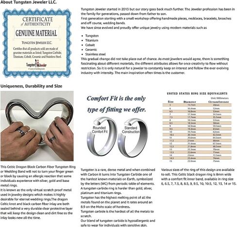 خاتم نقش شخصي للرجال وخاتم للنساء من حلقات التنجستين 8 مم مطلي بطبقة IP سوداء مصقولة ومطرقة في المنتصف خاتم زفاف مثالي للأزواج in Kuwait