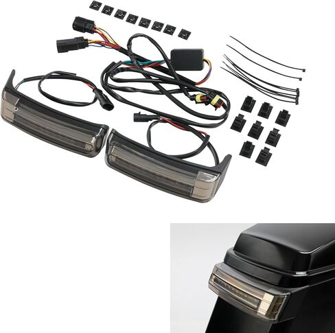 Green-L Trunk and Saddlebag LED Turn Signals Brake Light Flowing Taillight Fit for Harley Touring Road King Street Glide Electra Ultra Limited 2014-2024 (Style B) in Saudi Arabia