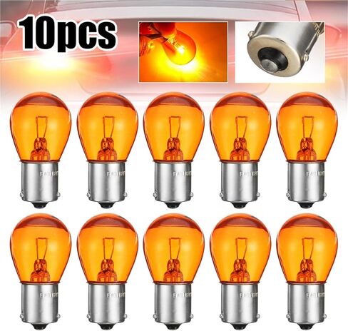 10pcs/Set 1156 BAU15S PY21W Car Indicator Light Brake Reverse Lamp Parking Light Amber Yellow Halogen Lamp DC 12V LED Bulbs in Saudi Arabia