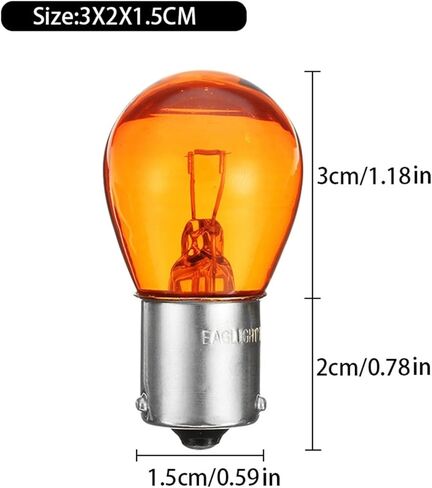 10pcs/Set 1156 BAU15S PY21W Car Indicator Light Brake Reverse Lamp Parking Light Amber Yellow Halogen Lamp DC 12V LED Bulbs in Saudi Arabia