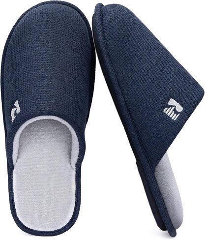 RockDove Mens Two Tone Memory Foam Scuff Slippers Lightweight Breathable Non Slip Indoor Outdoor Gift Ready in Kuwait