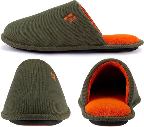 RockDove Mens Two Tone Memory Foam Scuff Slippers Lightweight Breathable Non Slip Indoor Outdoor Gift Ready in Kuwait