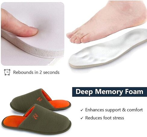 RockDove Mens Two Tone Memory Foam Scuff Slippers Lightweight Breathable Non Slip Indoor Outdoor Gift Ready in Kuwait